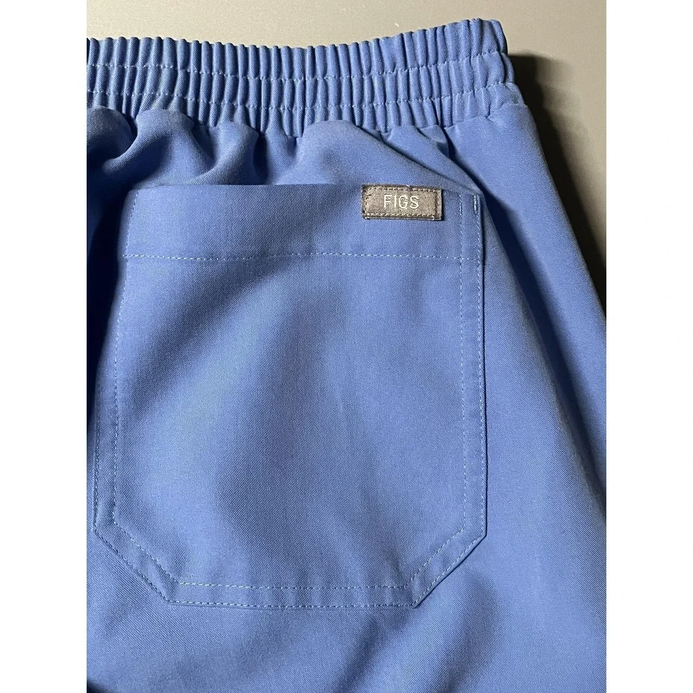 Figs Scrub Pants Womens XS Blue Technical Collection Cargo Pockets Drawstring